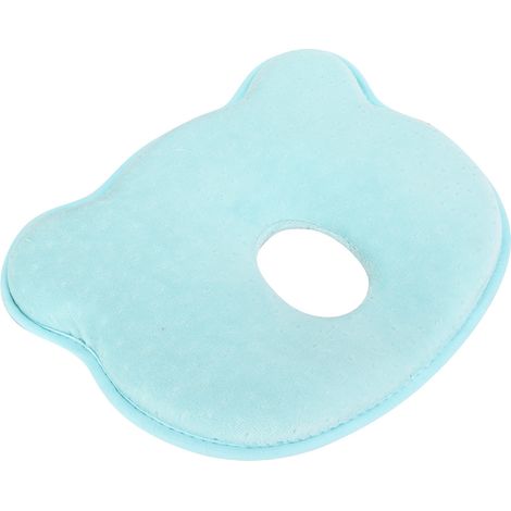 Oreiller doux pour bébé nouveau-né, prévient la plagiocéphalie, coussin de soutien pour le sommeil, ours bleu (1/5)