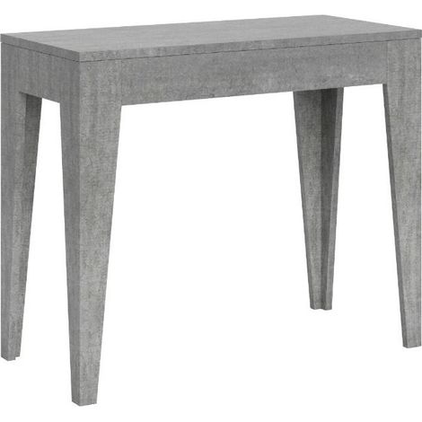 Console extensible gris ciment 12 personnes 42 à 302cm Kanda-Support 2 pieds (1/5)