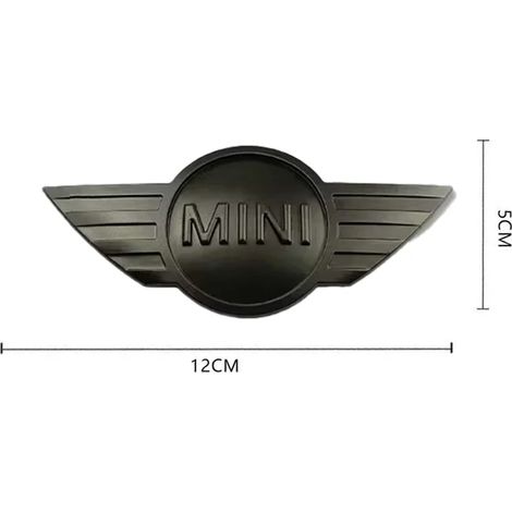 (1 pièce - Noir mat) - 1 emblème métallique décoratif pour capot avant et arrière, compatible avec Mini Cooper R55 R56 R50 R60 R61. Logo de remplacement. Accessoires de style automobile. (1/5)