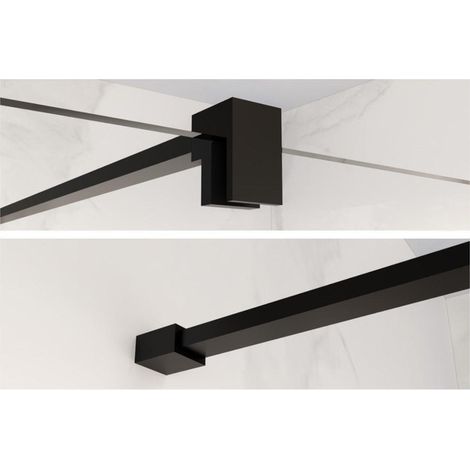 Fortifura Galeria barre de renfort rallongée 200cm pour douche à l'italienne - avec kit de fixation - noir mat