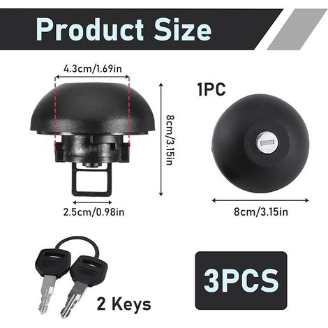Tappo del serbatoio del carburante, tappo del serbatoio con chiave per Master II, Clio, Kangoo, Trafic (1998-2010) - Tappo del serbatoio compatibile con OEM 7701471585, facile da installare (1/4)