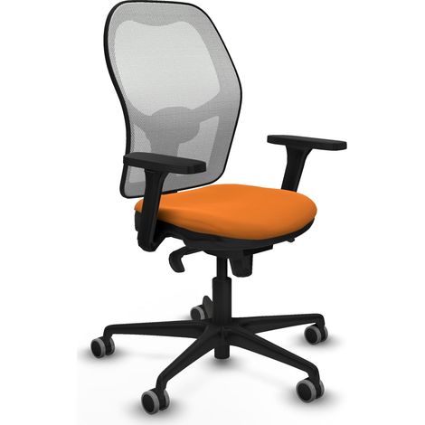 Jorquera sincro malla blanca similpiel naranja brazos 3D base nailon ruedas 65mm engomada (1/5)