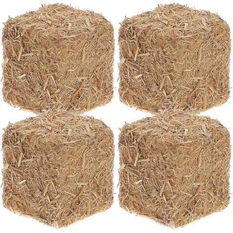 4 pièces de décor réaliste de meule de foin pour scène extérieure, mini-maison, décor de meule de foin-2.00X2.00X2.00CM (1/4)