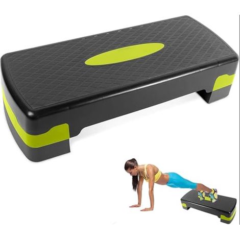 Plateforme de step fitness – Planche Aérobic, Hauteur réglable 10/15 cm – maison, bureau, gym – Cardio, renforcement, yoga – 67x27 cm (1/5)