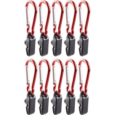 Lot de 10 pinces pour bâche extérieure avec mousqueton et accessoires de fixation pour auvent et tente