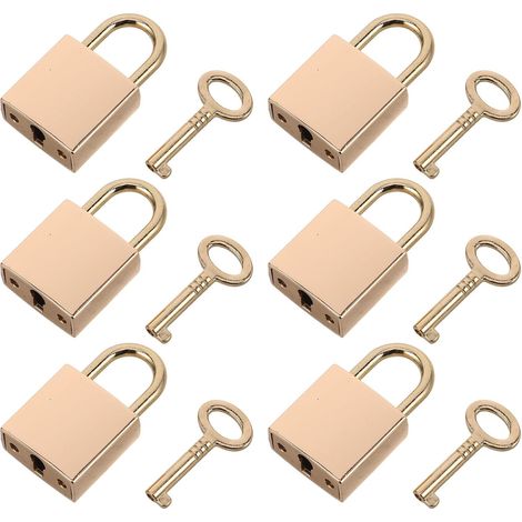 Vorhängeschloss aus Vintage Goldlegierung robust 6 Stück mit