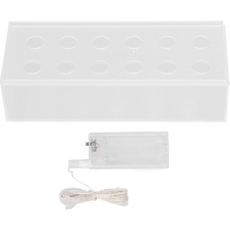 Vase rectangulaire moderne avec éclairage LED en acrylique transparent - Centre de table floral élégant pour salle à manger (1/5)