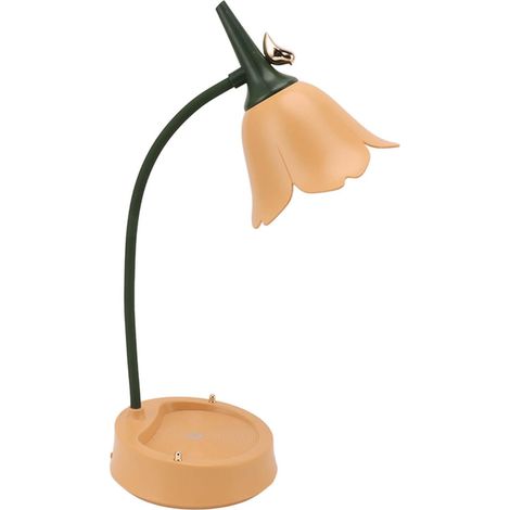 Liseuse LED de bureau 39,5cm coloris orange tactile/dimmable (1/5)