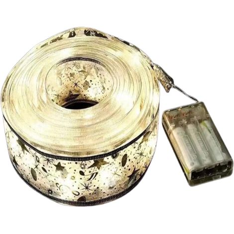Ruban Lumineux De Noël - 10 M - 100 Led Intégrées - Télécommande Incluse - Alimentation Par Piles - Pour Arbre De Noël Décoration Intérieure Extérieure - 1 Pièce