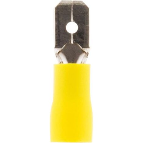 10 cosses languettes mâles Ø6,3mm - Jaune - Zenitech