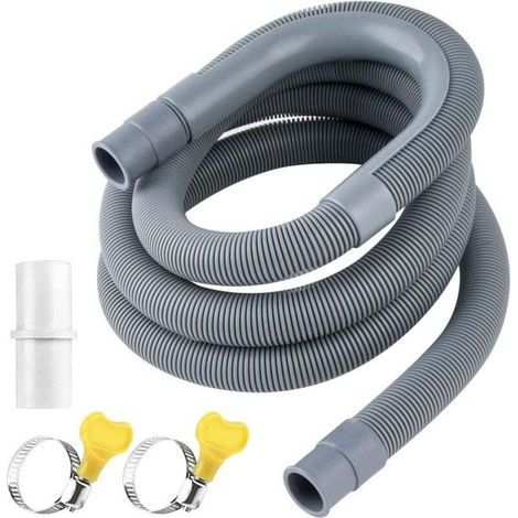 Tuyau de Vidange Rallonge de Tuyau de Vidange Raccord de Tuyau de Vidange Tuyau de Vidange Pour Lave-linge Tuyau de Vidange Pour Sèche-linge (2 m)