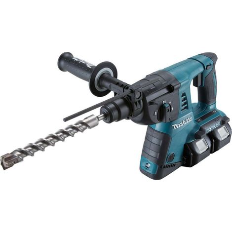 Makita - Martillo combinado AKU de 18V, 2x batería de 5,0 Ah, cargador DHR263PT2J