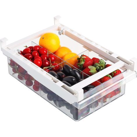 Tiroir Rétractable pour Réfrigérateur - Rangement Organisateur Rétractable en Plastique Transparent Sans Bpa Pour Frigo, Congélateur ou Cuisine - Peut Contenir des Fruits,Légumes & Plus Encore (1/5)