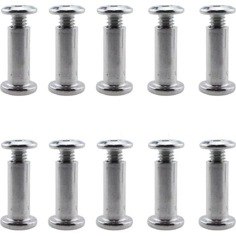 Vis à tête fraisée hexagonale M6 et rondelles de recouvrement, 25 mm, lot de 10, adaptées aux panneaux et plans de travail de meubles de cuisine. (1/5)