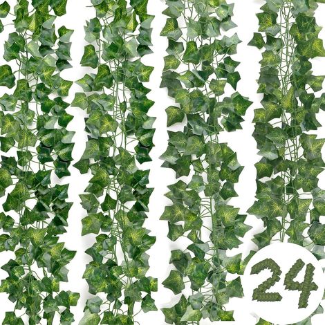 Lierre Guirlande Plantes artificielles, Exterieur Vigne Décoration pour Cuisine, Jardin, Bureau, Fête, Mariage (1/5)