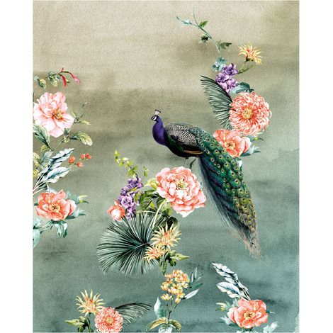 Komar Wandtapete - Pfau - 250 x 200 cm - Vlies Digitaldruck (1/2)