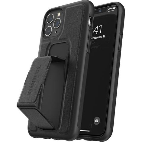 Custodia per iPhone 12 Diesel in pelle nera (1/5)
