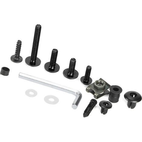 Motorradverkleidungsschraubensatz, 173-teilig, Windschutzscheibenschrauben, Muttern für Motorräder, schwarz (1/5)