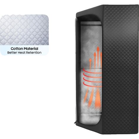 Boîte de sauna à vapeur portable, puissance de 1350W, capacité de 3L, hauteur de tente 180cm, niveaux de chauffage réglables, électrique avec cordon (1/5)