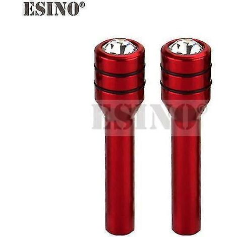 2 boulons de voiture en alliage d'aluminium avec diamants, goupilles de sécurité intérieure pour verrou de porte, boutons de vis, capuchons de protection - Cache-verrou de porte rouge (1/5)