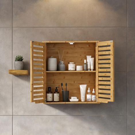 Meuble de salle de bain en bambou 60 x 20 x 60 cm (1/5)