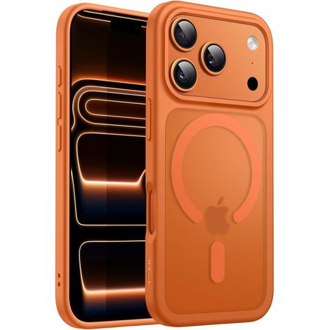 Handyhülle iPhone 17 Pro MagSafe Magnetisch Stoßfest Dünn Orange (1/5)
