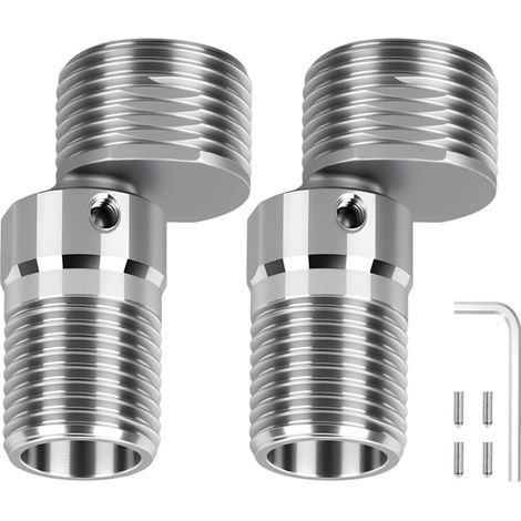 2PCS 304 Acier Inoxydable Adaptateur Robinet Raccordement Robinet Douche  Réglables à 360 Degrés, Raccord Excentré Mitigeur Raccord Plomberie aux Robinets de Salle de Bain, de Cuisine et de Lavabo (1/5)