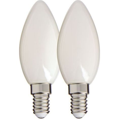 Lot de 2 ampoules LED filament à effet flamme, opalescentes, culot E14, 470 lm, équivalent 40 W, 2700 K, lumière chaude blanc, pour lustres et appliques (1/5)