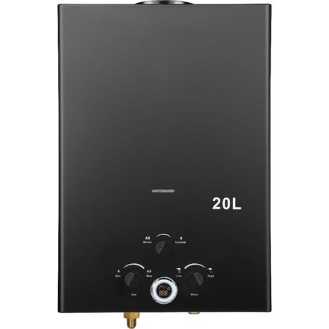 Chauffe-eau instantané au gaz propane 20 l avec allumage de batterie - Chauffe-eau instantané Tankless Water Heater avec affichage numérique - Multi-protection