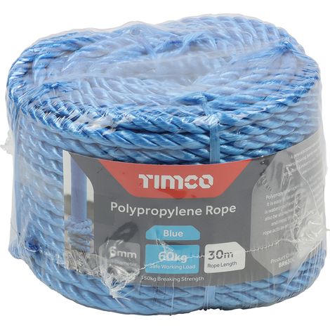 TIMCO Blue Polypropylene Rope Coil - 6mm x 30m