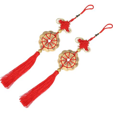 2 pièces Décoration Feng Shui en Laiton, Symbole de Prospérité et Réussite avec Nœud Chinois Porte-Bonheur (1/5)