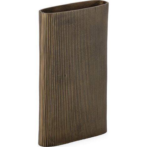 Vase en métal strié laiton vieilli - laiton vieilli (1/4)