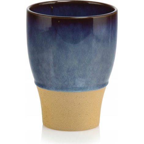 Pot de fleurs en céramique, bleu marine, émaillé, 13x17 cm, couvercle brillant, 1 pc. (1/2)
