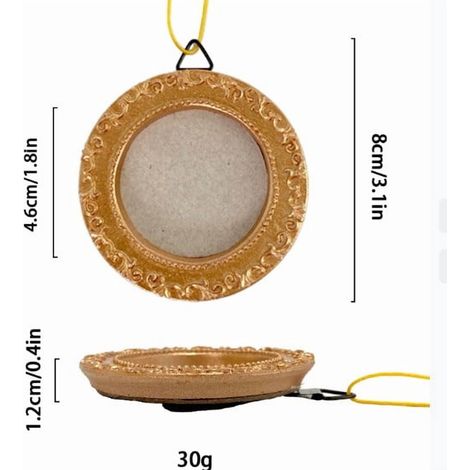 Cadre Photo Miniature - Cadre Rond En Résine Doré Pour Décoration Murale Ou Arbre De Noël - 7 x 7 x 1 cm - Lot De 1 (1/5)