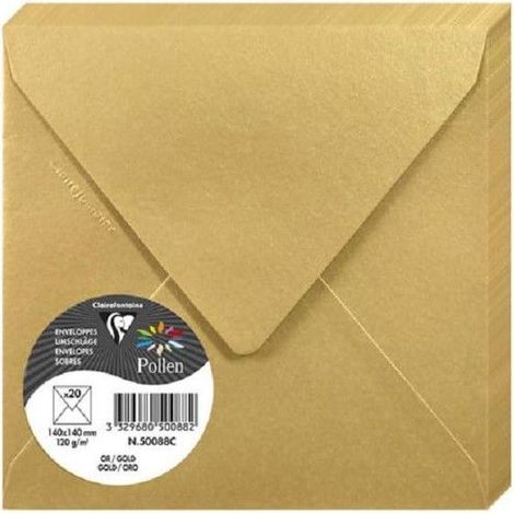 Enveloppe - CLAIREFONTAINE - Pollen - 120g - 140x140 mm - paquet de 20