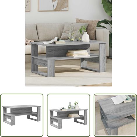 Wohnzimmermöbel - Couchtisch Graues Sonoma 90 x 50 x 40 cm Holzwerkstoff (1/5)