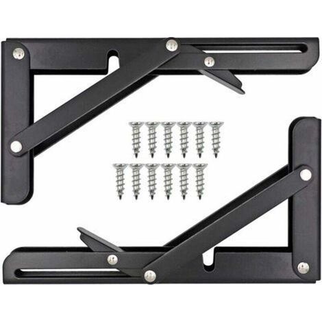 Neige-Equerre Pliable Etagere,Tablette Murale Rabattable,Equerre Pliable Charge Lourde Consoles et Taquets pour éTagèRes Utilisé Pour éTabli, éTagèRe,8 Pouces (1/5)