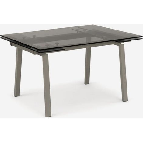 Jackson, Tavolo allungabile con top in vetro temperato Trasparente (80cm X 140/200cm H. 76cm) Duzzle (1/3)
