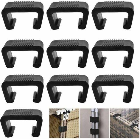 Lot de 10 clips de fixation extra solides en polyrotin pour meubles de jardin, module extérieur, canapé, patio, meubles (1/5)