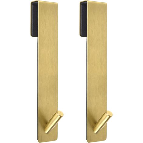 Ganchos para puerta de ducha con capa de espuma, ganchos para puerta de ducha - dorados, 13,5 cm, juego de 2 (1/5)