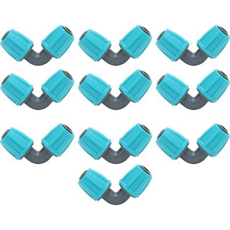 10pcs 16mm Barbed Connector PE 90° Elbow Connector for Garden and Agricultural Use (1/5)
