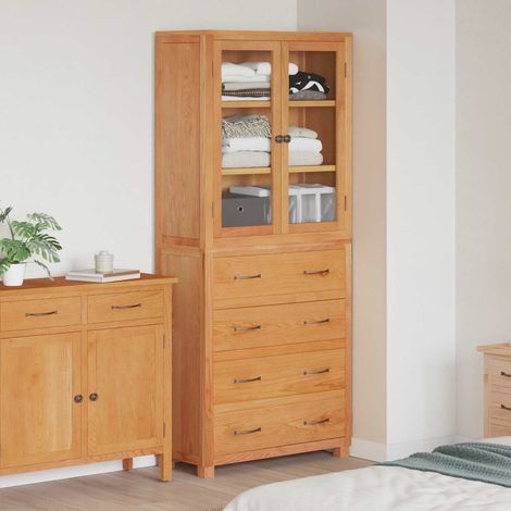 vidaXL Aufbewahrungsmöbel-Set mit Regal 2 Stk. Natur 80 x 35 x 185 cm (1/5)