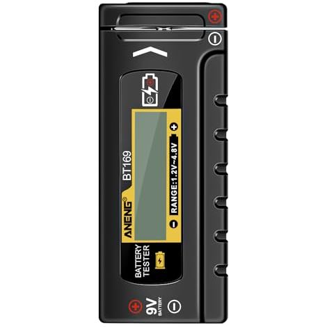 Testeur de Batterie Numérique, Piles Universel, Vérificateur Capacité Pile Portable pour AA, AAA, C, D, 18650 16340 14500 21700 1.24.8V 9V Bouton Batteries BT169 -