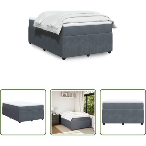 Matratze - Boxspringbett mit Matratze Dunkelgrau 120x190 cm Samt (1/5)