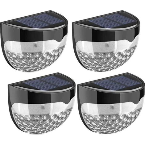 Lot de 4 lampes de jardin - Lampes d'extérieur - Veilleuse étanche pour allée, terrasse, patio, clôture - Lampe de sécurité solaire (1/5)