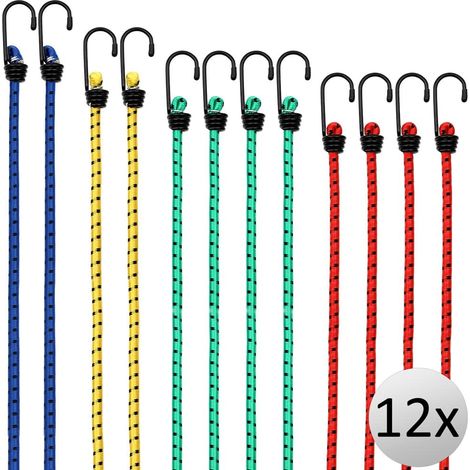 Lot de 12 cordons élastiques, 4 longueurs, résistants et imperméables. (1/5)