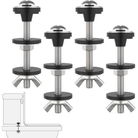 ALLIANDISKit de boulons pour réservoir de toilette - Compatibilité universelle, écrous extra longs - Installation facile et durable - 4 pièces (1/4)