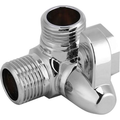 Distributeur d'eau de douche 3 voies en laiton chromé G1/2" – Mitigeur mural en T pour salle de bain, raccordement professionnel (1/5)