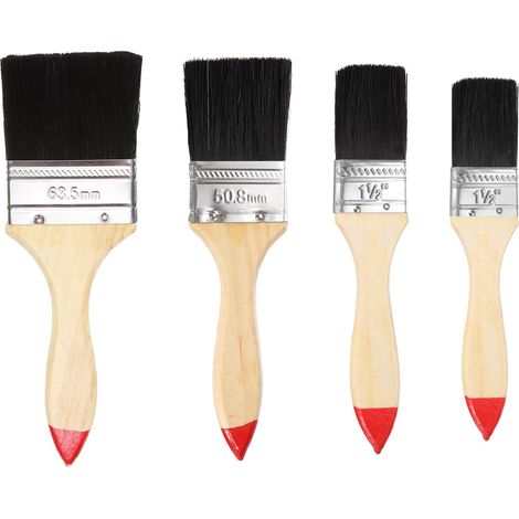 4pcs Pinceau À Peinture Pinceaux Plats 1+1.5+2+2.5" (1/5)