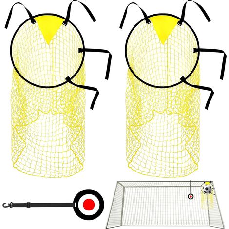 Lot de 2 filets de but de football - Accessoires d'entraînement de football - Filet de cible de football pour l'entraînement, accessoires de football - Sac à ballon de football - Amélioration de la (1/5)